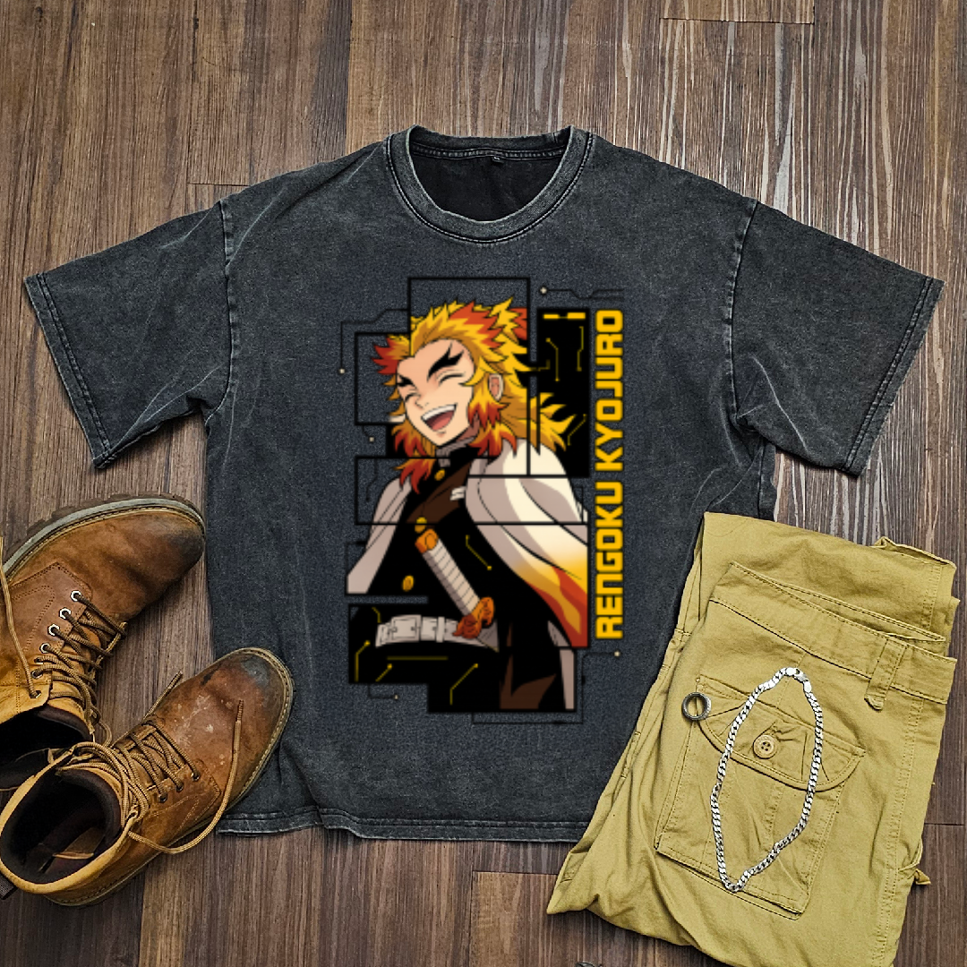 Rengoku Digital Frame Washed Tee | Demon Slayer