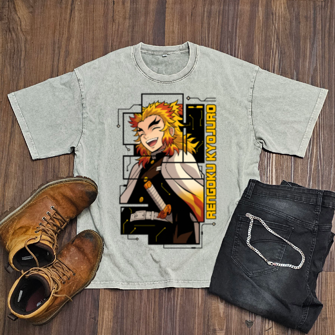 Rengoku Digital Frame Washed Tee | Demon Slayer