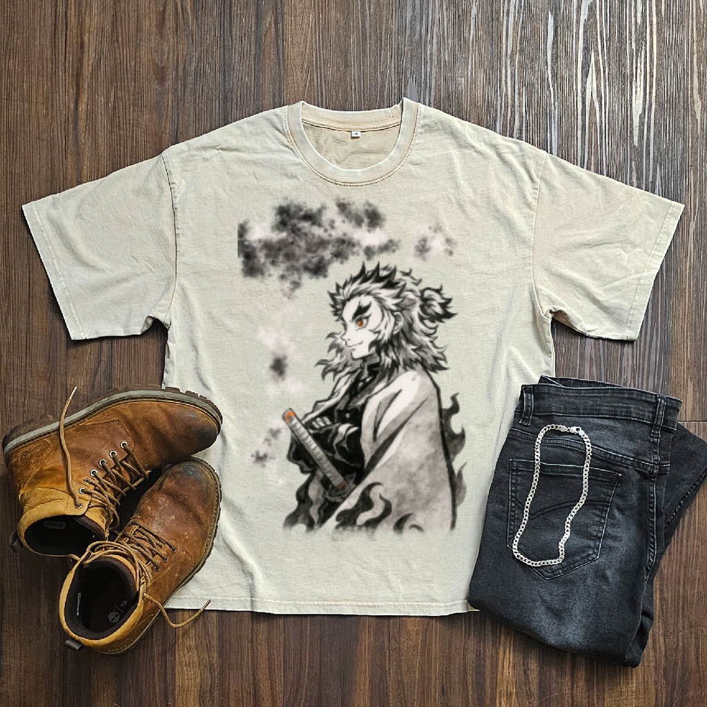 Rengoku Vintage V1 Washed Tee | Demon Slayer