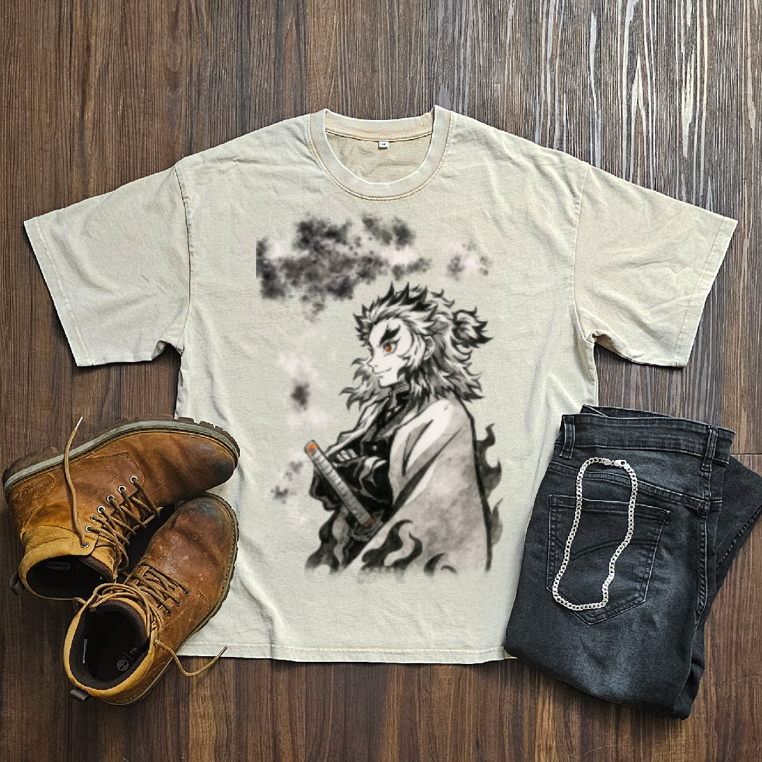 Rengoku Vintage V1 Washed Tee | Demon Slayer