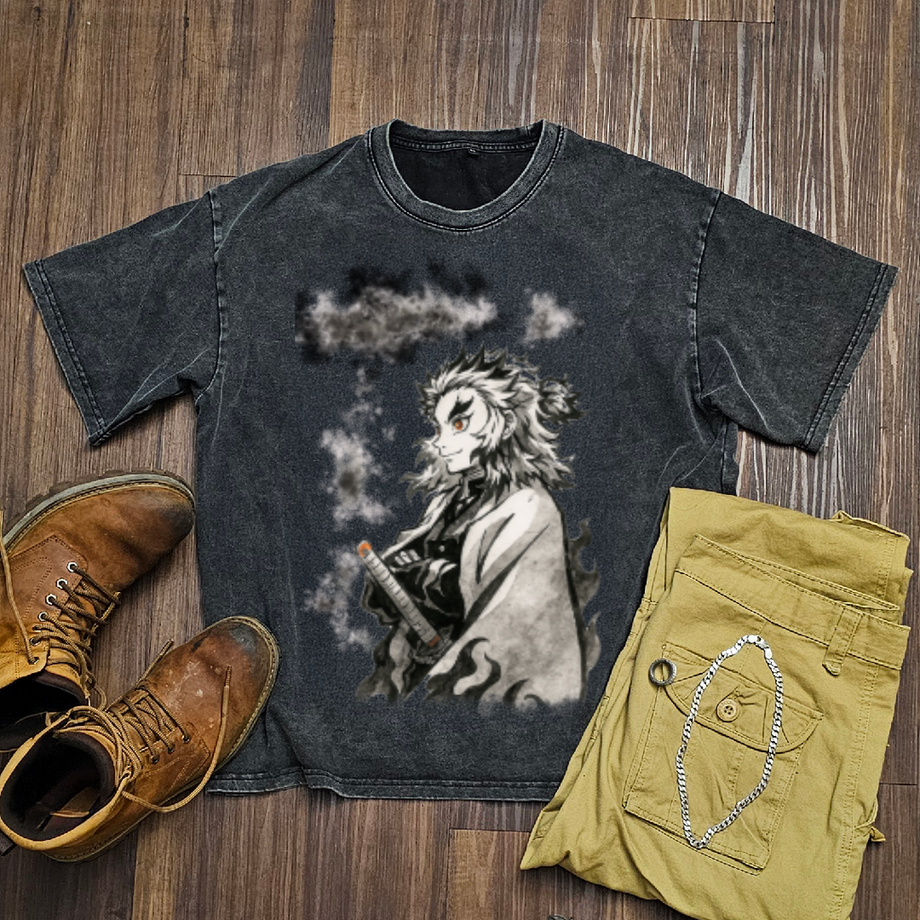 Rengoku Vintage V1 Washed Tee | Demon Slayer