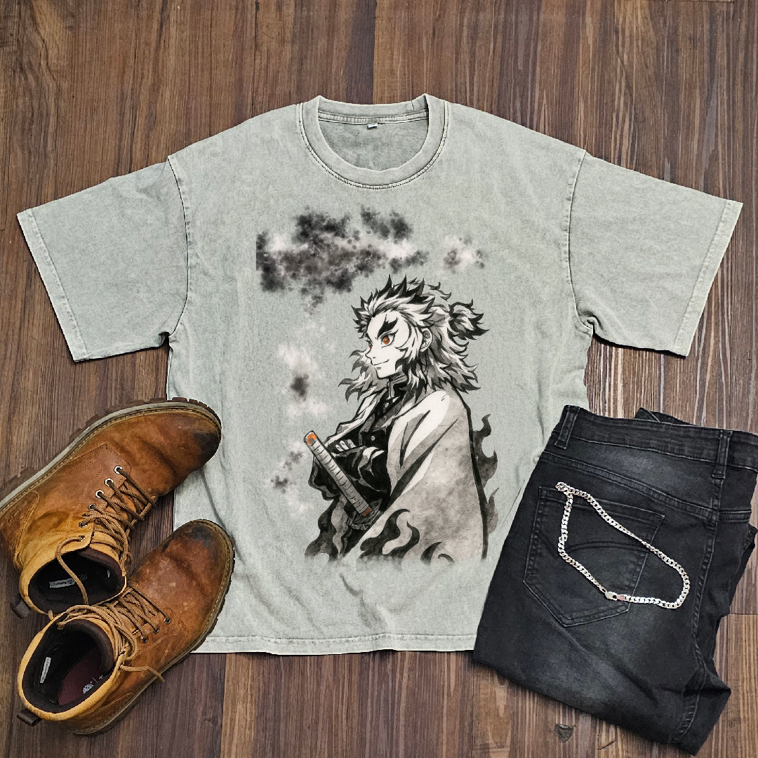 Rengoku Vintage V1 Washed Tee | Demon Slayer
