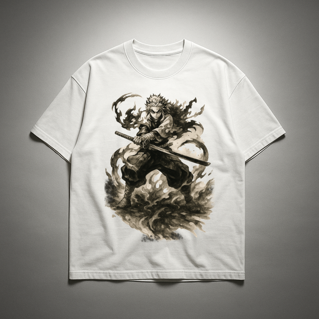 Rengoku Vintage V2 Oversized T-shirt | Demon Slayer