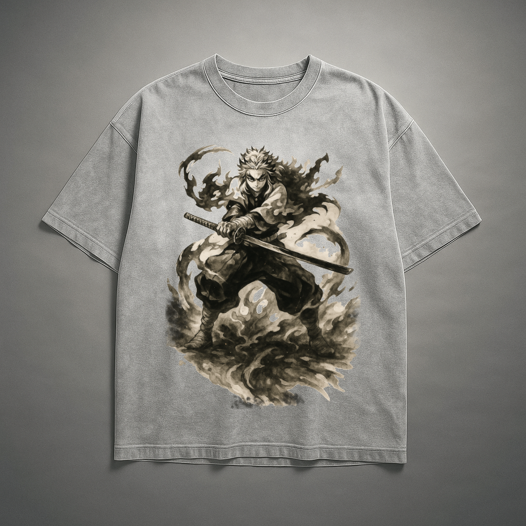 Rengoku Vintage V2 Washed Tee | Demon Slayer