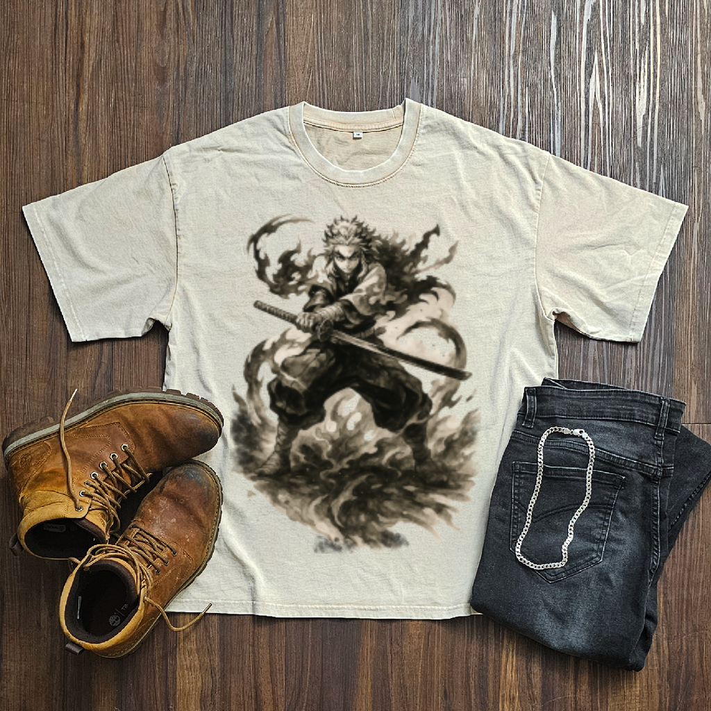 Rengoku Vintage V2 Washed Tee | Demon Slayer