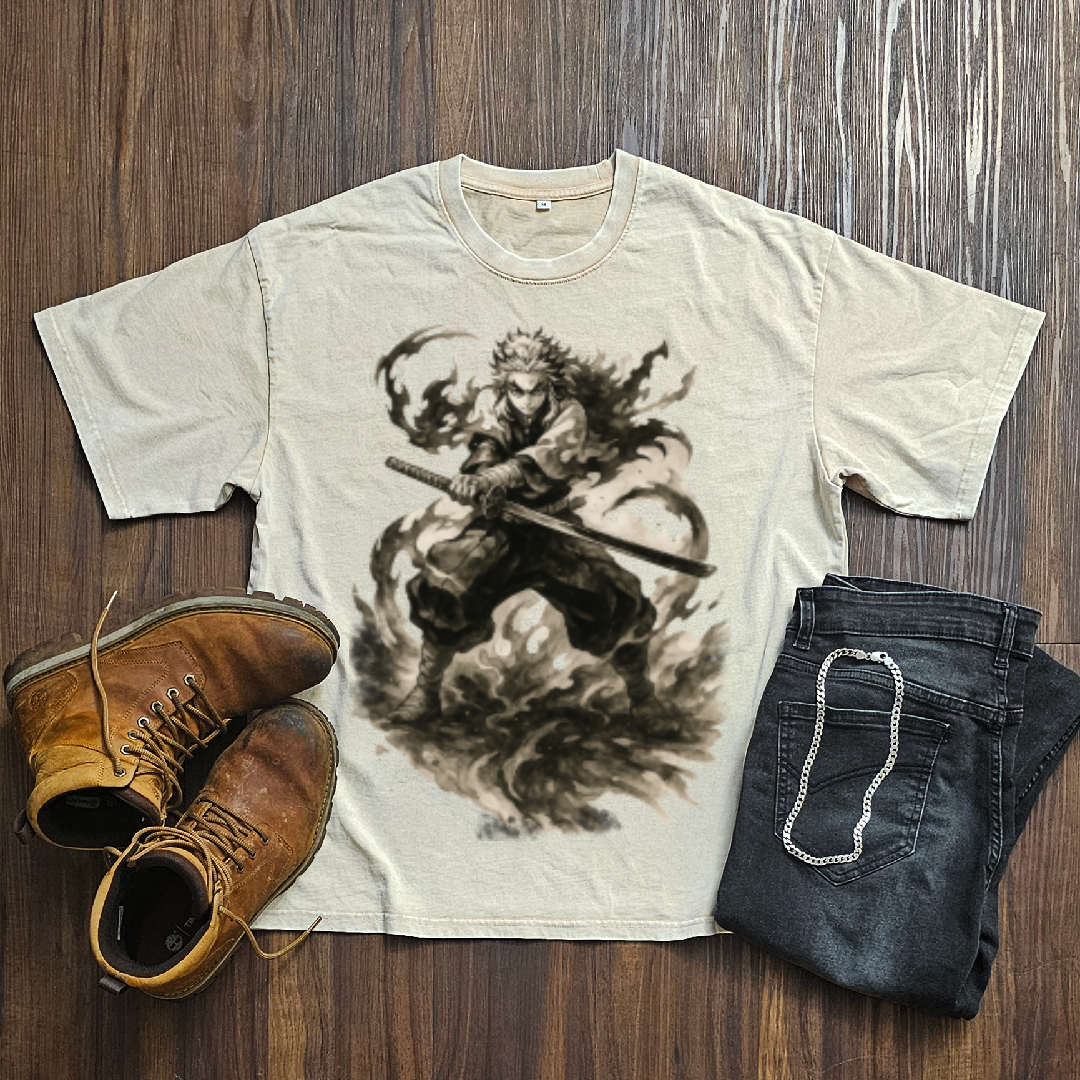 Rengoku Vintage V2 Washed Tee | Demon Slayer