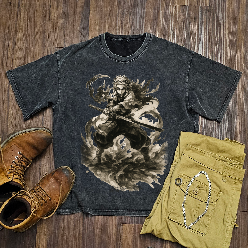 Rengoku Vintage V2 Washed Tee | Demon Slayer