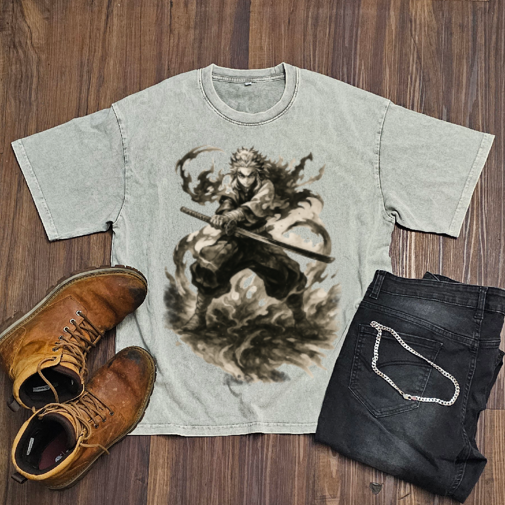 Rengoku Vintage V2 Washed Tee | Demon Slayer