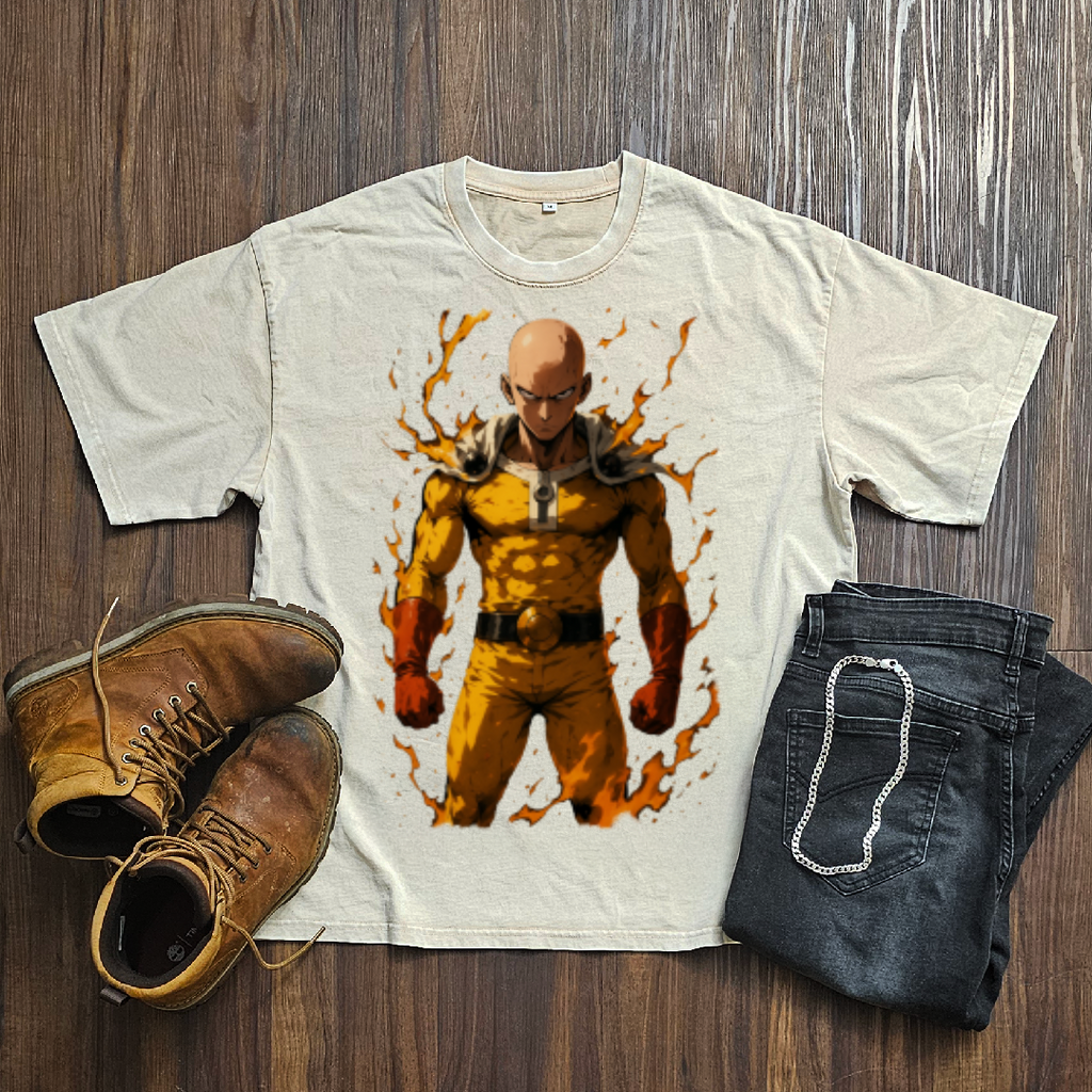 Saitama V1 Washed Tee | One Punch Man