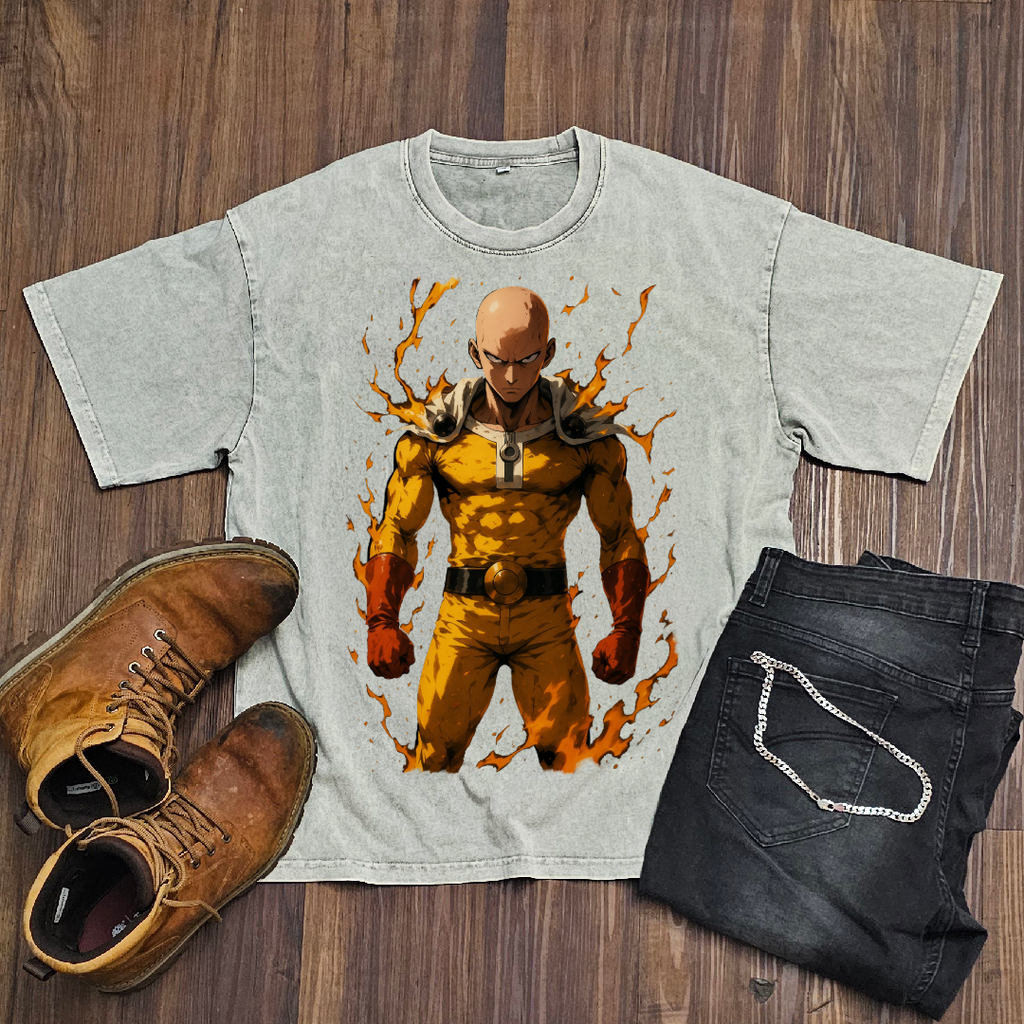 Saitama V1 Washed Tee | One Punch Man