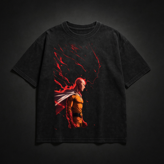 Saitama V4 Washed Tee | One Punch Man