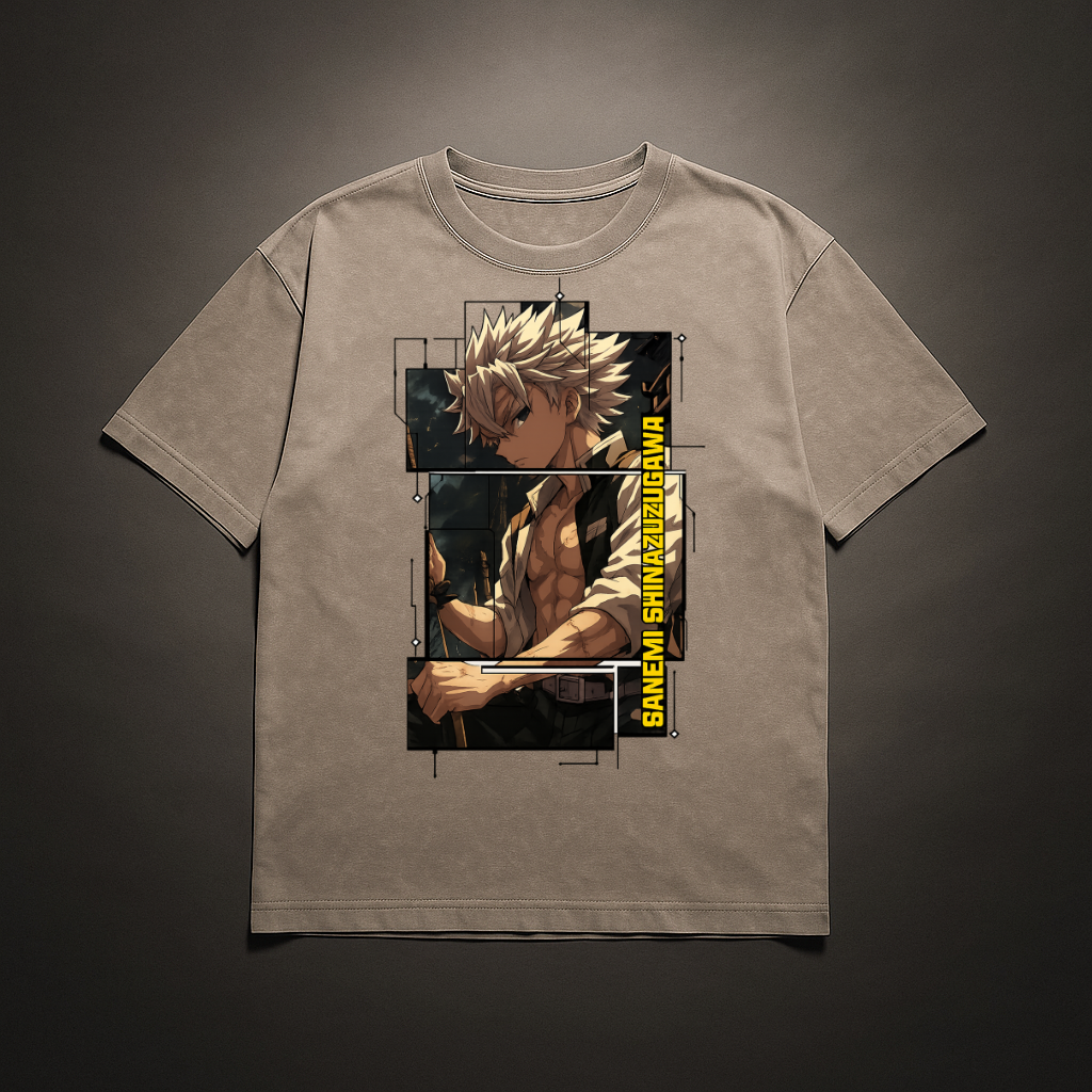 Sanemi Digital Frame Washed Tee | Demon Slayer