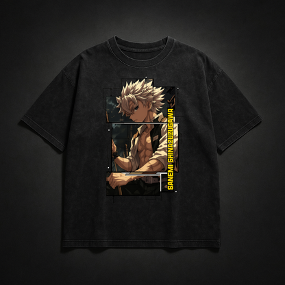 Sanemi Digital Frame Washed Tee | Demon Slayer