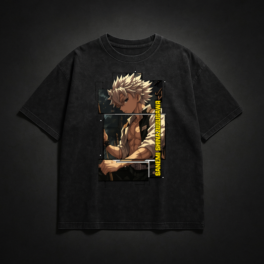Sanemi Digital Frame Washed Tee | Demon Slayer