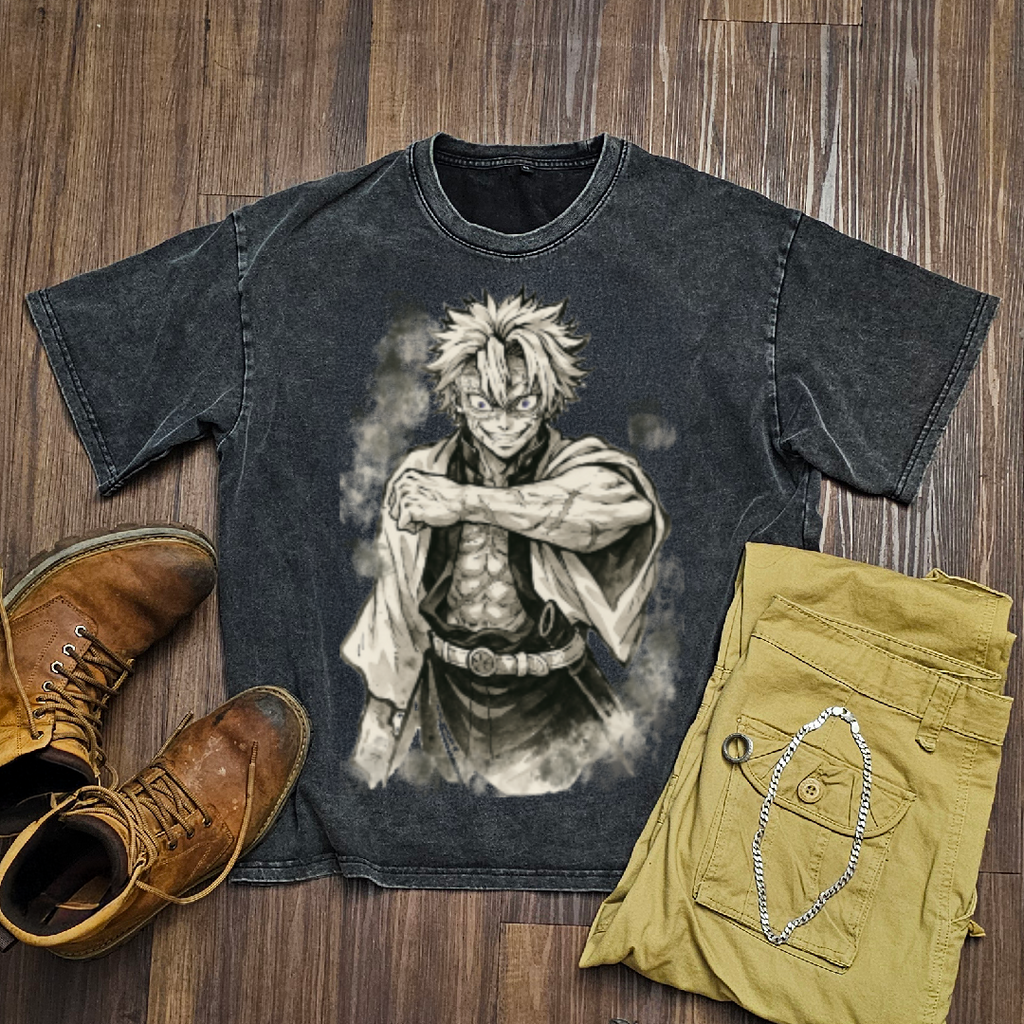 Sanemi Vintage V1 Washed Tee | Demon Slayer