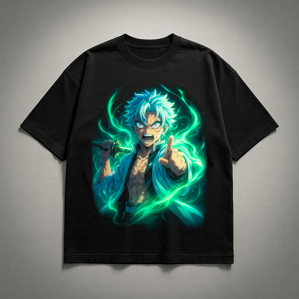 Sanemi Wind Breathing V1 Oversized T-shirt | Demon Slayer