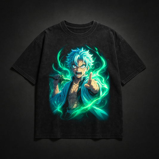 Sanemi Wind Breathing V1 Washed Tee | Demon Slayer