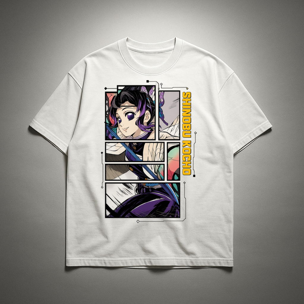 Shinobu Digital Frame Oversized T-shirt | Demon Slayer