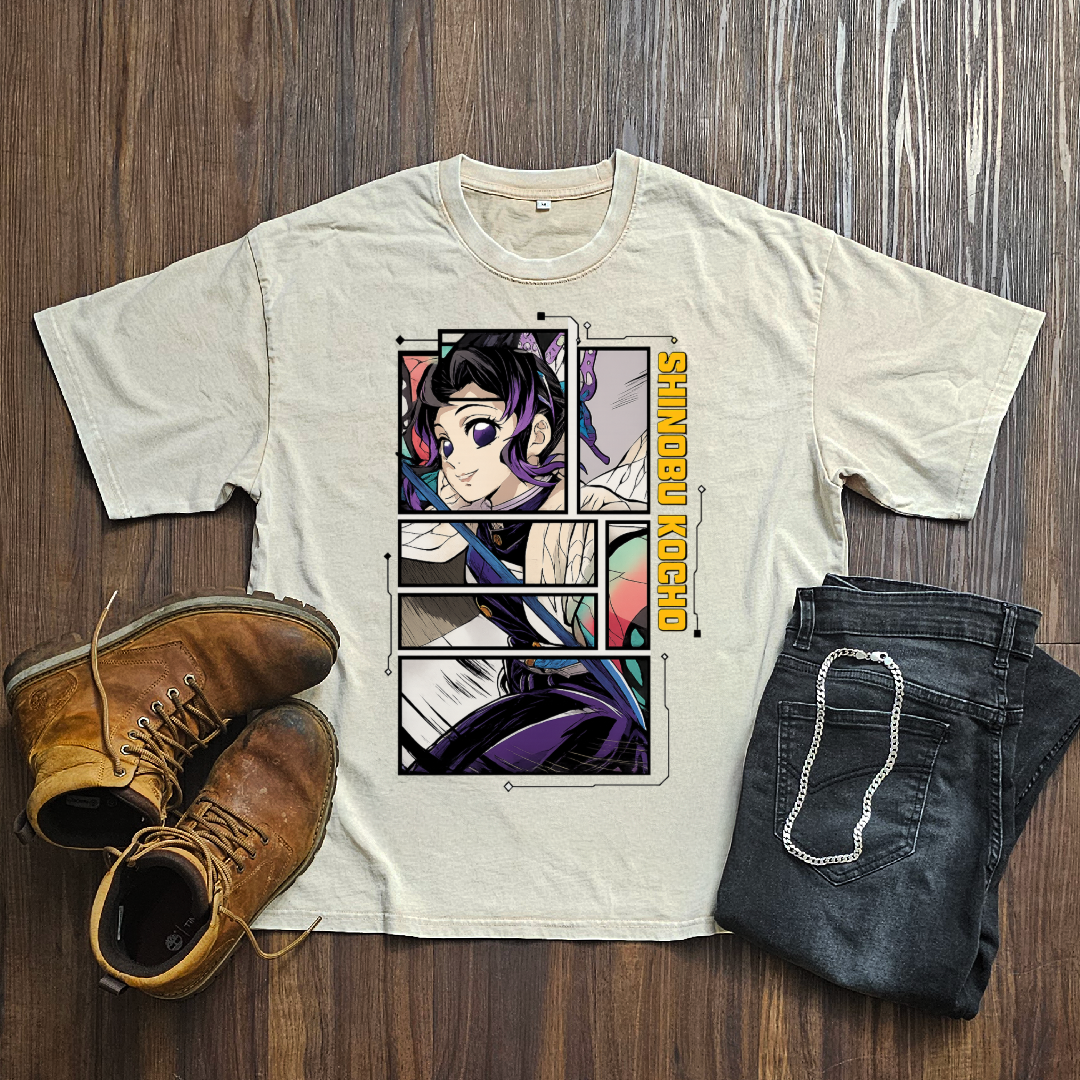 Shinobu Digital Frame Washed Tee | Demon Slayer