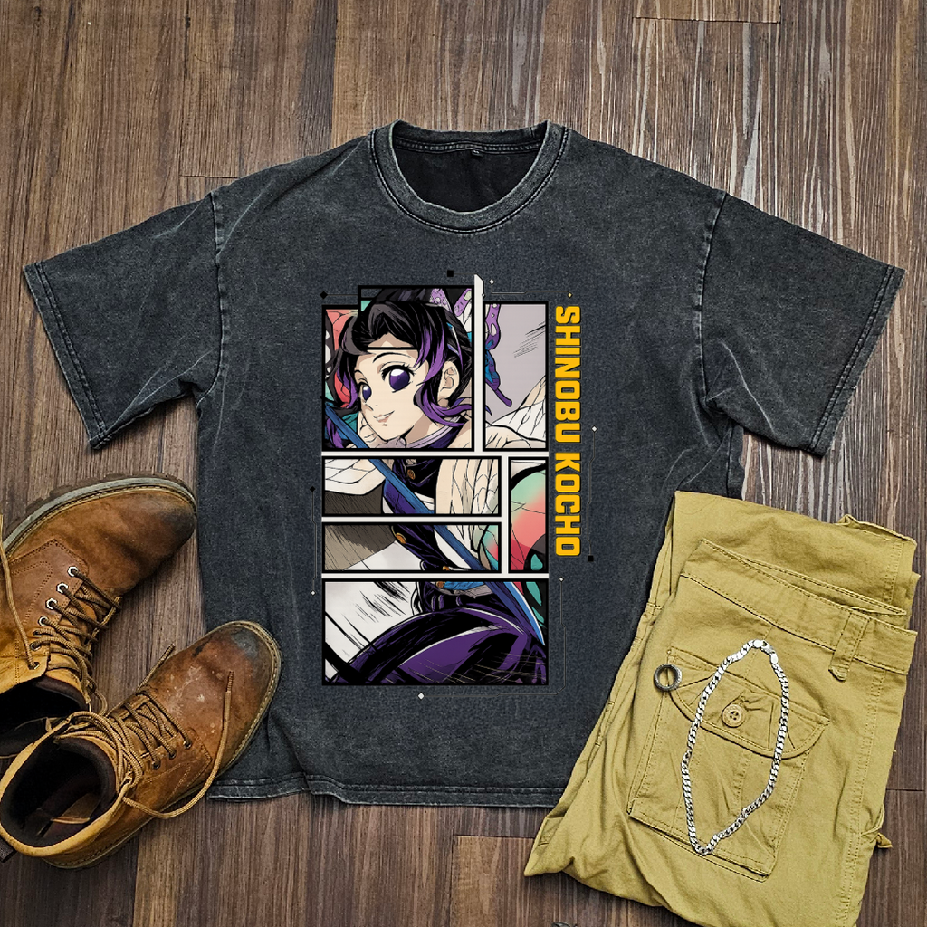 Shinobu Digital Frame Washed Tee | Demon Slayer