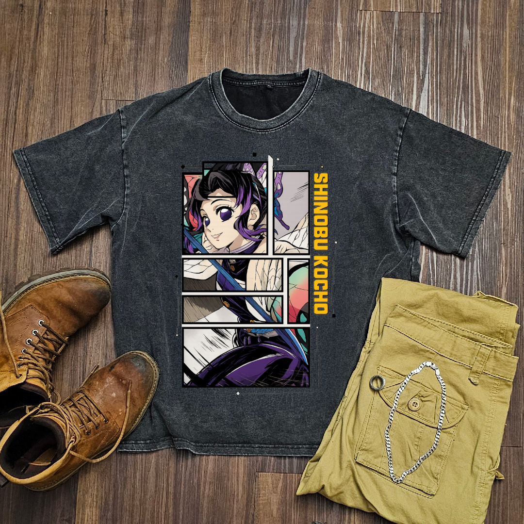 Shinobu Digital Frame Washed Tee | Demon Slayer