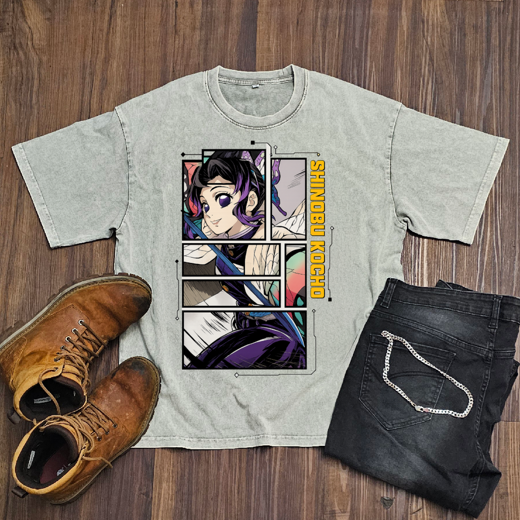 Shinobu Digital Frame Washed Tee | Demon Slayer