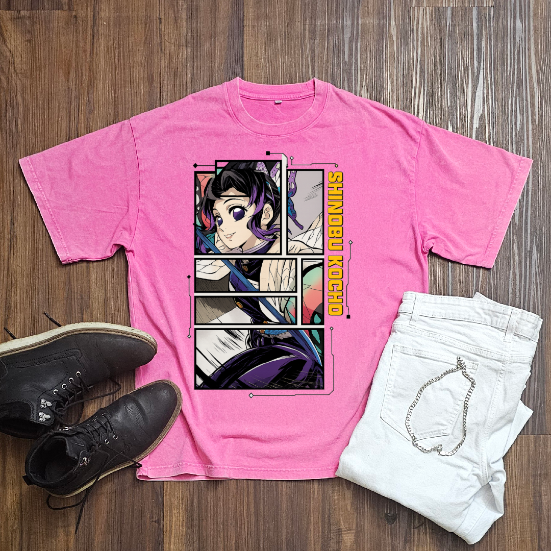 Shinobu Digital Frame Washed Tee | Demon Slayer