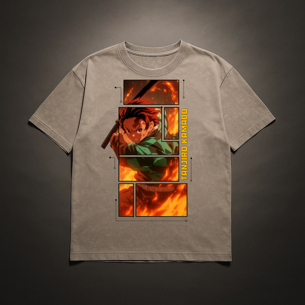 Tanjiro Digital Frame Washed Tee | Demon Slayer
