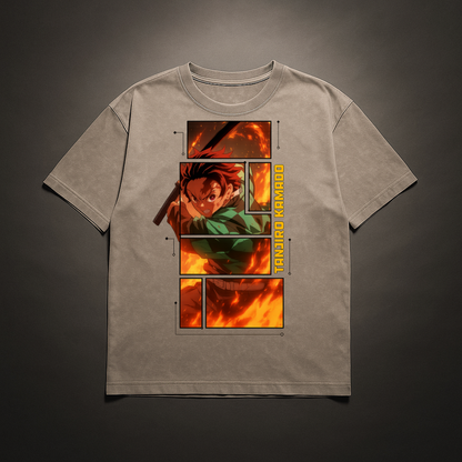 Tanjiro Digital Frame Washed Tee | Demon Slayer