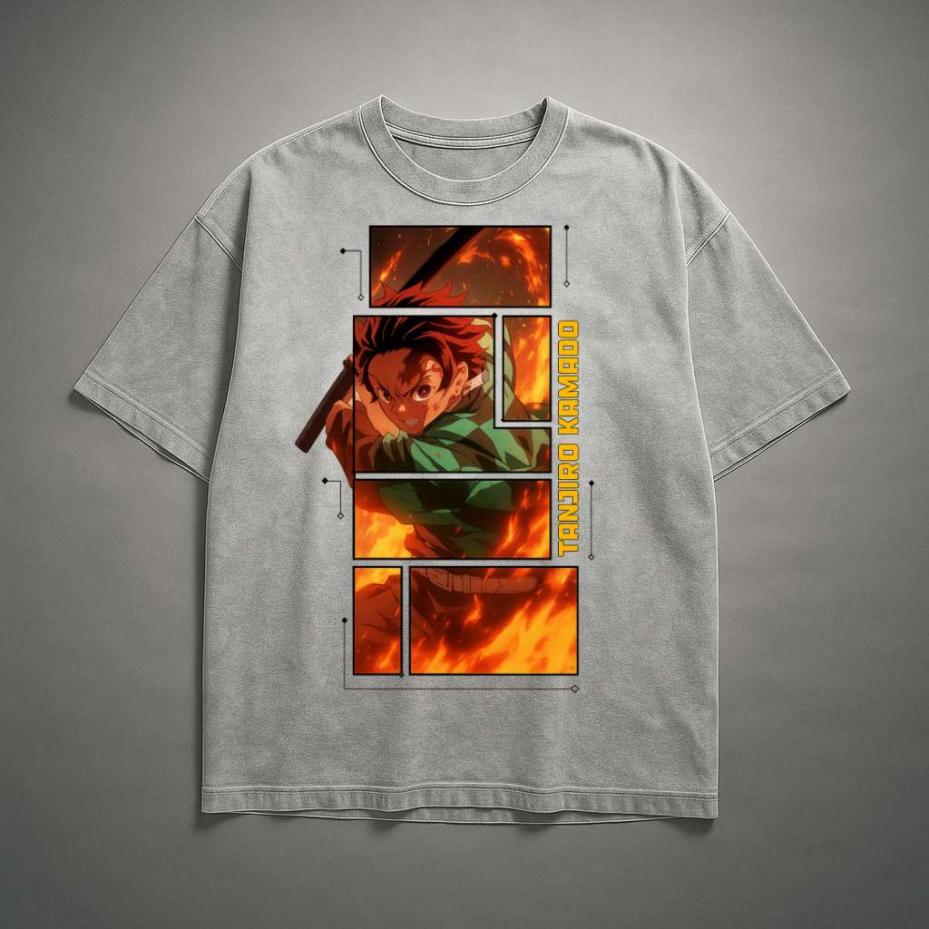 Tanjiro Digital Frame Washed Tee | Demon Slayer