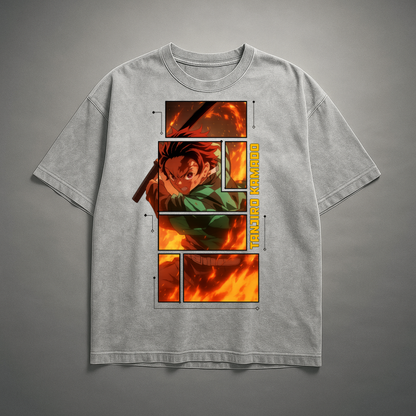 Tanjiro Digital Frame Washed Tee | Demon Slayer