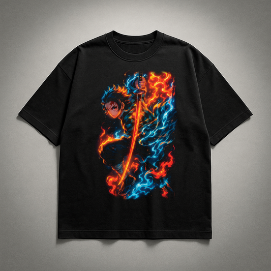 Tanjiro Sun Breathing V1 Oversized T-shirt | Demon Slayer