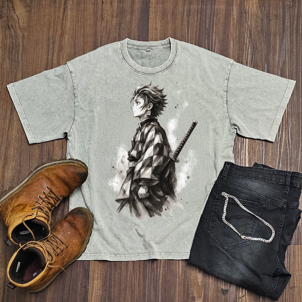 Tanjiro Vintage V1 Washed Tee | Demon Slayer