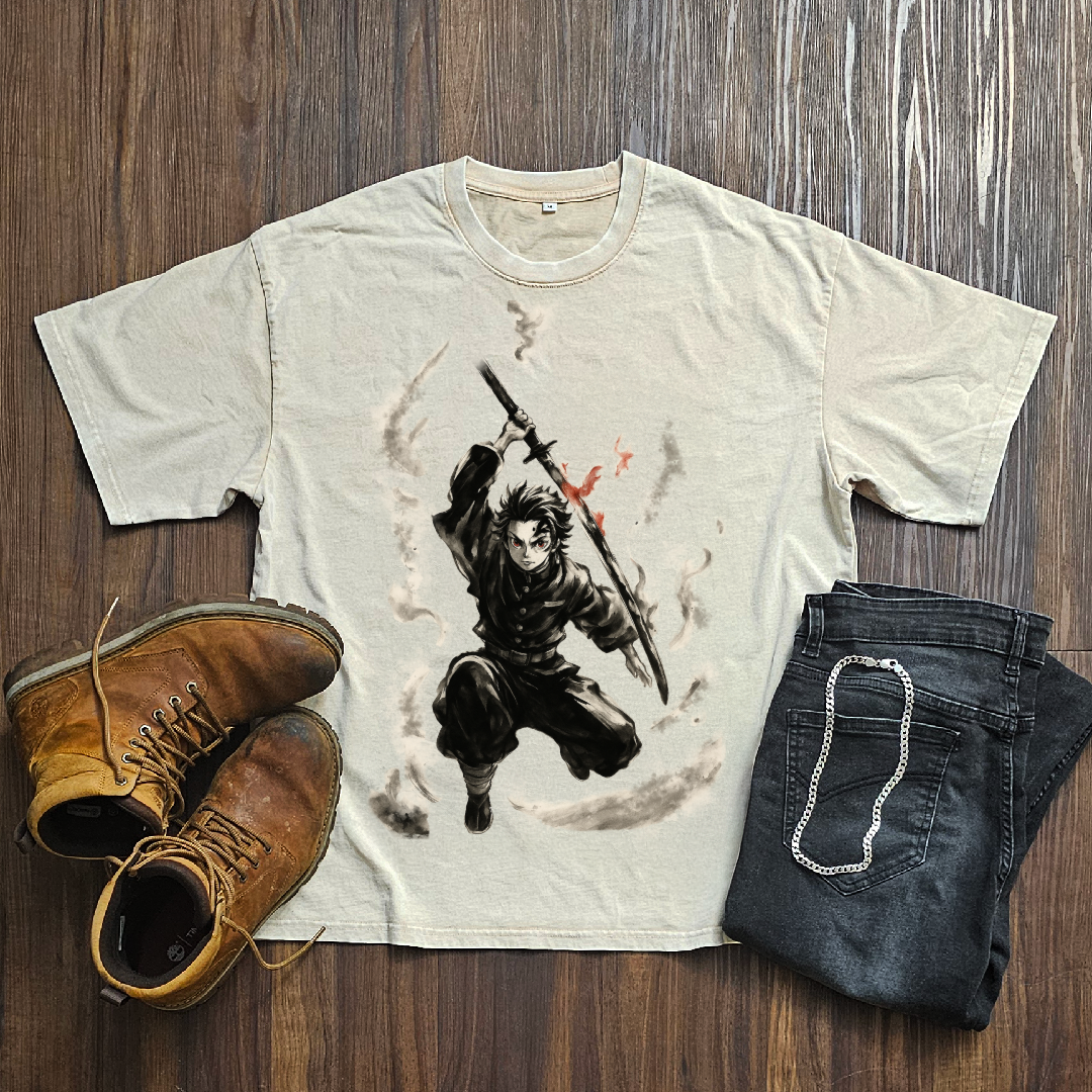 Tanjiro Vintage V3 Washed Tee | Demon Slayer