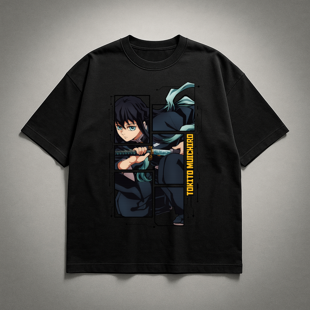 Tokito Digital Frame Oversized T-shirt | Demon Slayer