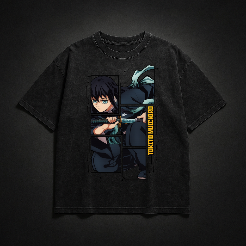 Tokito Digital Frame Washed Tee | Demon Slayer