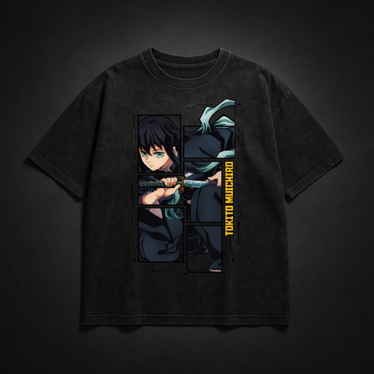 Tokito Digital Frame Washed Tee | Demon Slayer