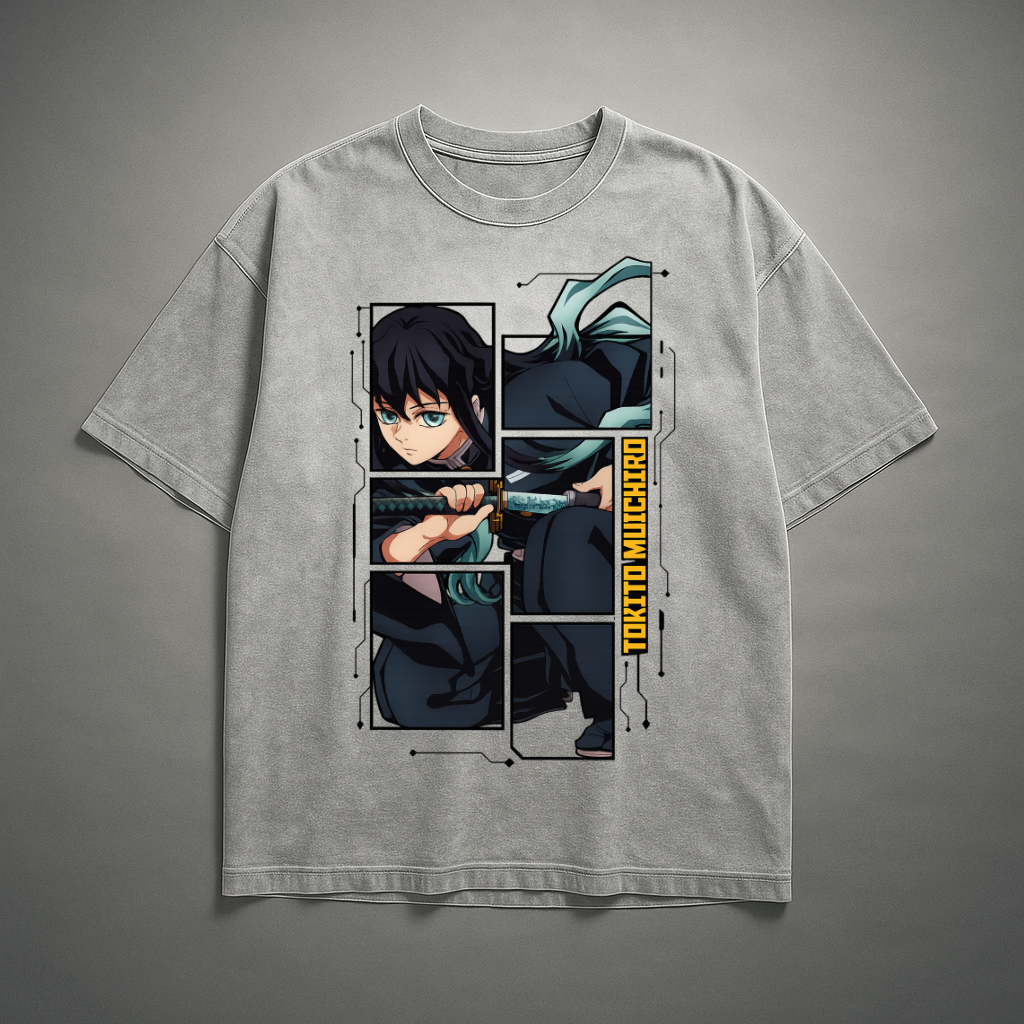 Tokito Digital Frame Washed Tee | Demon Slayer