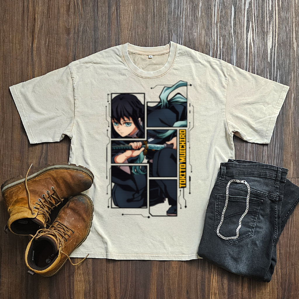 Tokito Digital Frame Washed Tee | Demon Slayer
