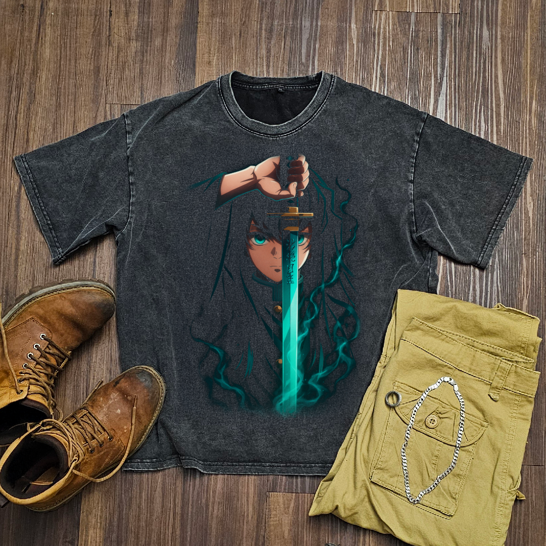 Tokito Mist Breathing V1 Washed Tee | Demon Slayer
