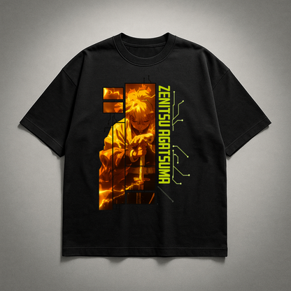 Zenitsu Digital Frame Oversized T-shirt | Demon Slayer