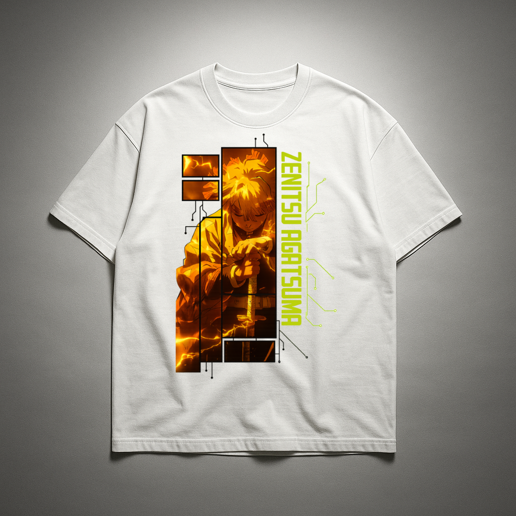 Zenitsu Digital Frame Oversized T-shirt | Demon Slayer