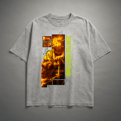 Zenitsu Digital Frame Washed Tee | Demon Slayer