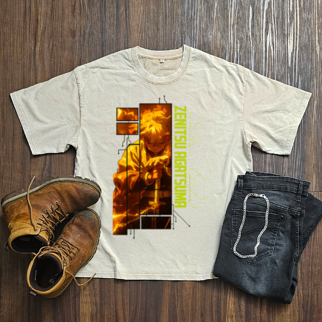 Zenitsu Digital Frame Washed Tee | Demon Slayer