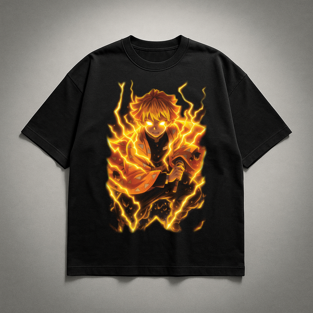Zenitsu Thunder Breathing V1 Oversized T-shirt | Demon Slayer