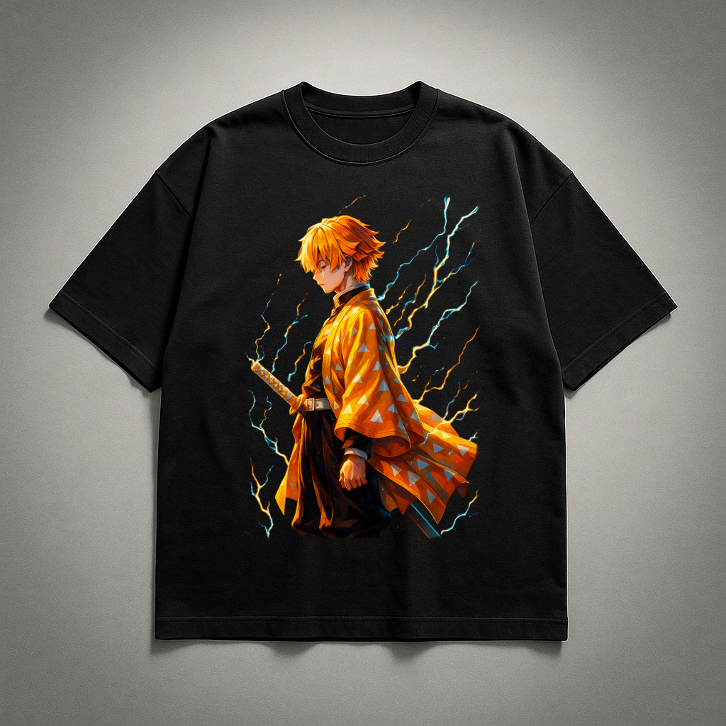 Zenitsu Thunder Breathing V2 Oversized T-shirt | Demon Slayer