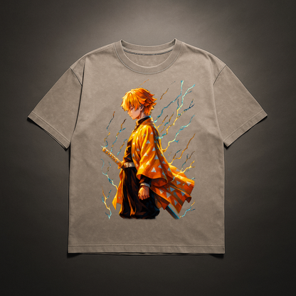 Zenitsu Thunder Breathing V2 Washed Tee | Demon Slayer