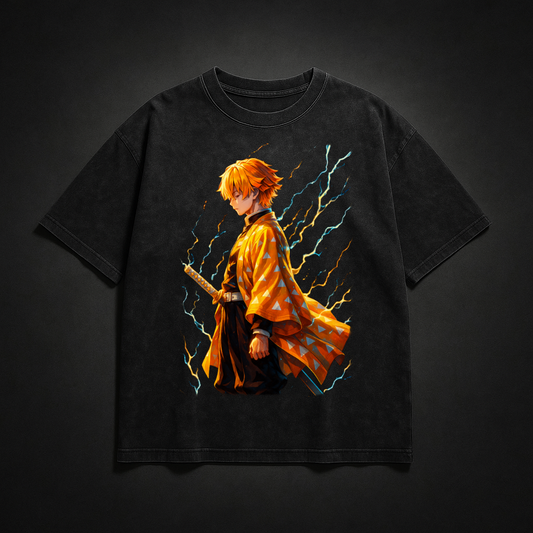 Zenitsu Thunder Breathing V2 Washed Tee | Demon Slayer