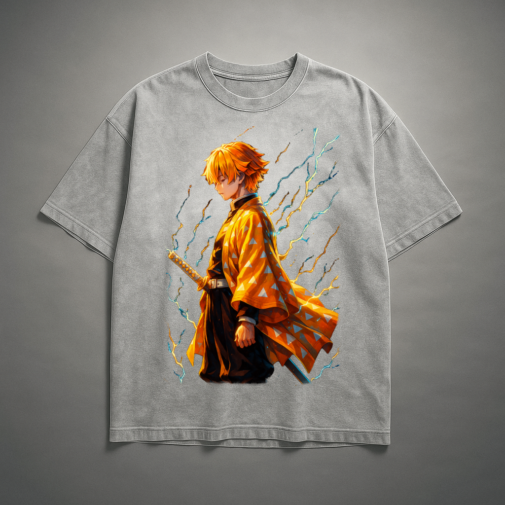 Zenitsu Thunder Breathing V2 Washed Tee | Demon Slayer