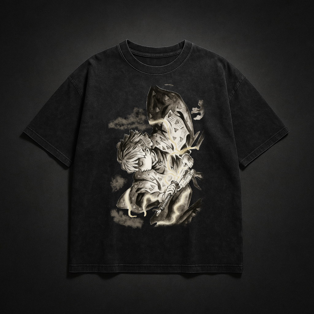 Zenitsu Vintage V1 Washed Tee | Demon Slayer